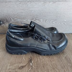 Bakers Vintage Black Lace Up Platform Loafers Size 8